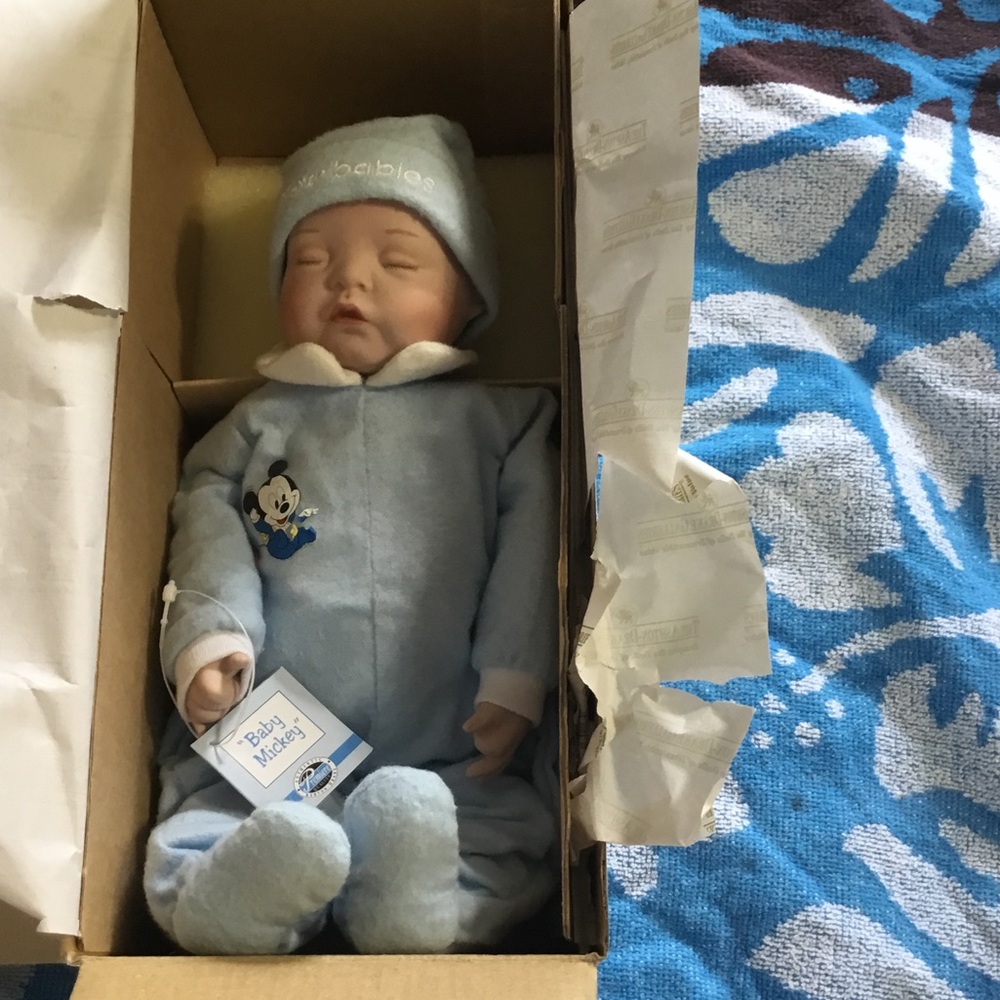 NIB Ashton Drake Galleries Baby Mickey Mouse Doll Porcelain